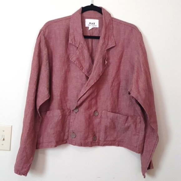 Flax 100% Linen Rosewood Top - Picture 1 of 7